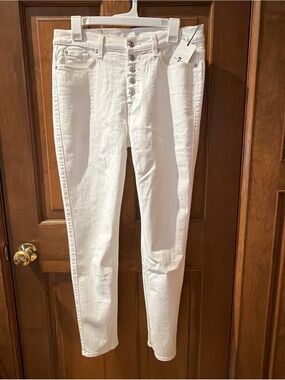 7 For All Mankind High-Rise White Button-Fly Women's Jeans BNWT